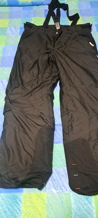 Pantaloni sci uomo neri con bretelle
