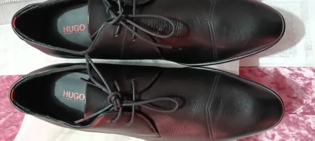 Zapatos Derby Piel BOSS Negros Nuevos