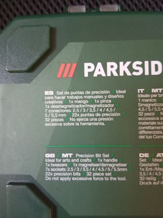 Set de puntas Parkside precisión
