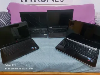 Lote 4 portátiles para repuestos pantalla rotas