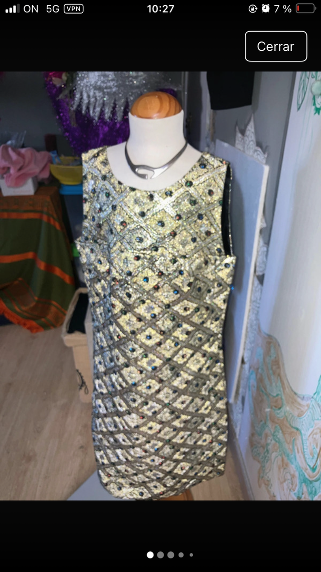 Vestido Balenciaga Oro y Plata