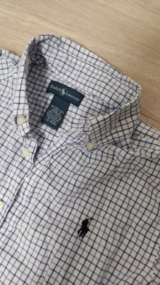 Camisa Polo Ralph Lauren  azul y blanco niño
