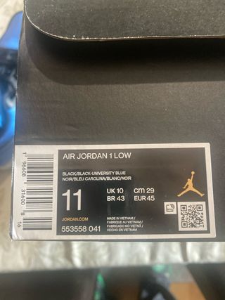 Nike Air Jordan 1 Low Azul y Negro