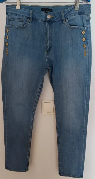 Pantalón Vaquero Pitillo Mujer azul. Talla 44 