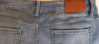 Pantalón Vaquero Pitillo Mujer azul. Talla 44 