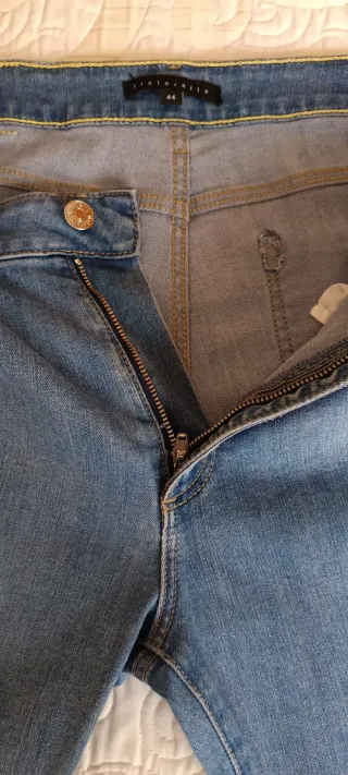 Pantalón Vaquero Pitillo Mujer azul. Talla 44 