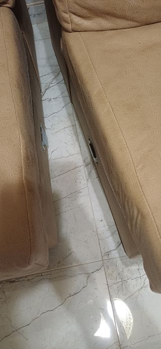 Sofá 3 plazas beige/marrón