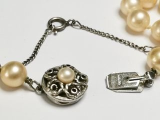 Collar Perlas Cierre Plata 42cm, perlas imitación.