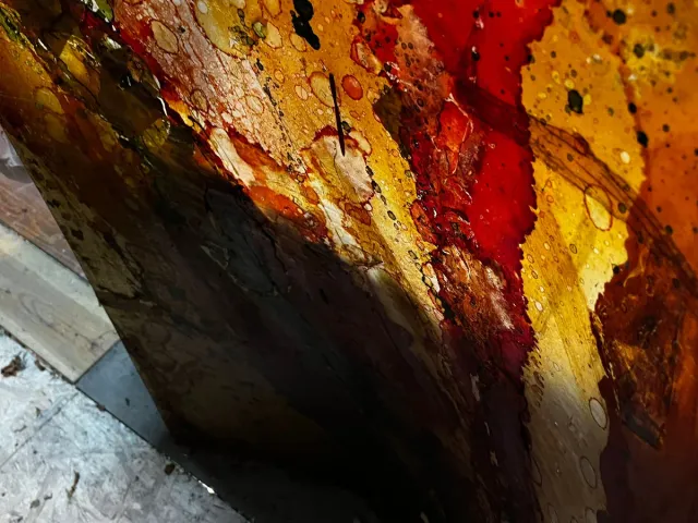 Obra de arte abstracta multicolor