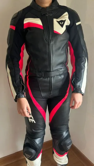 Traje de Moto Mujer Dainese Negra- Rosa