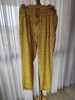 Pantaloni Zara Gialli Fantasia Pois