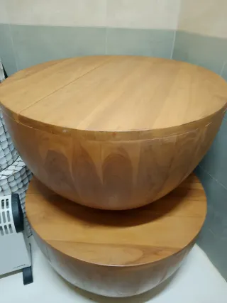 Tavoli da esterno rotondi in legno 50 di altezza 70 E