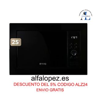 Microondas integrable Grill 25L EVVO MI35 Black