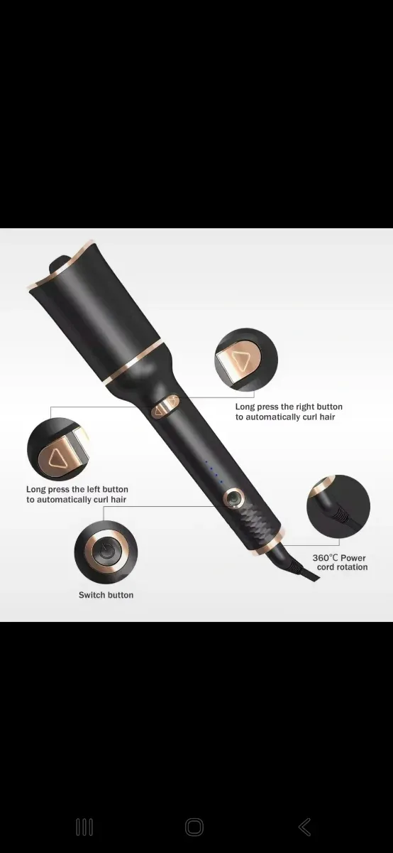 Arriccia Capelli Automatico Nero/Oro