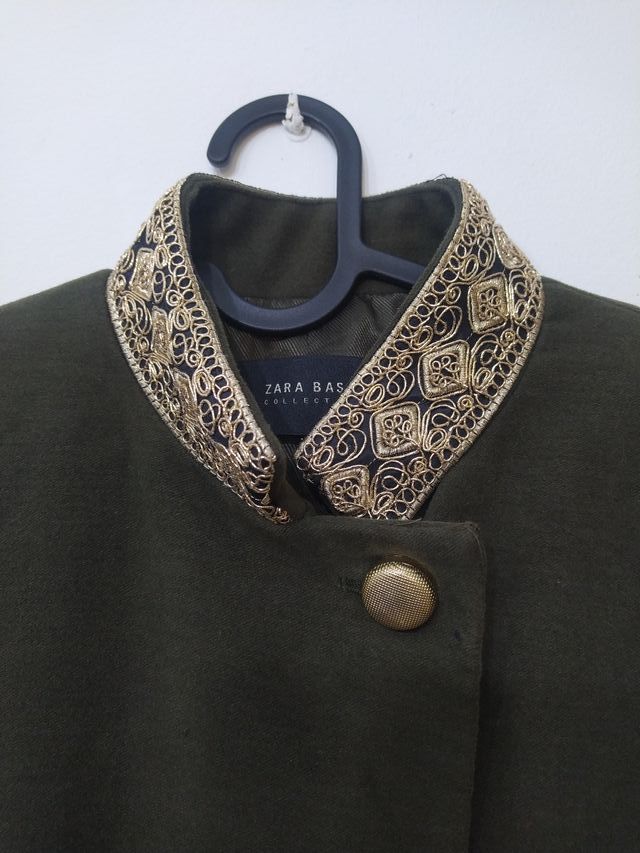 Chaqueta Zara Basic Talla M Verde Oliva