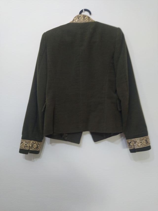 Chaqueta Zara Basic Talla M Verde Oliva