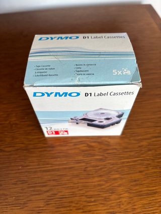 Cartuchos de cinta DYMO D1 (12mm x 7m)