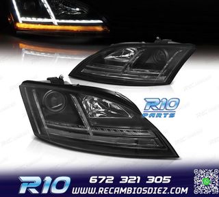 FAROS XENON AUDI TT 8J 06-10 LUZ DIURNA LED DINAMICO NEGRO