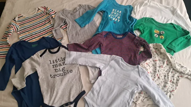 Lote 10 Body Manga Larga BEBES niños 12 a 24 meses
