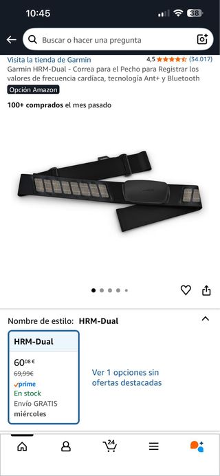 Reloj Garmin GPS Venu + Banda Cardiaca de precisió