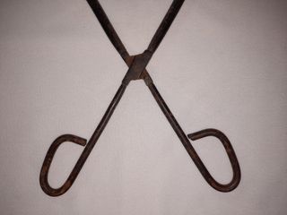 Tenazas grandes antiguas de hierro forjado 36 cm