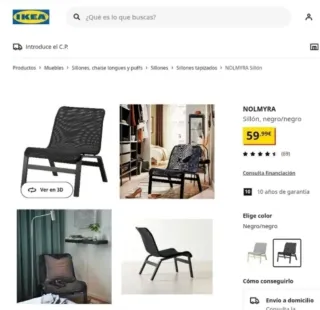 Butaca Nolmyra Ikea Tela Madera