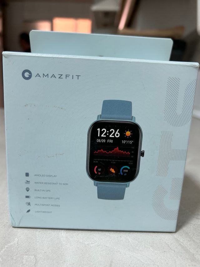 Reloj Inteligente Azul y Plateado