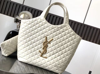 Bolso Tote YSL Blanco Acolchado