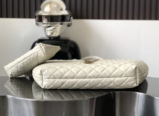 Bolso Tote YSL Blanco Acolchado