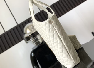 Bolso Tote YSL Blanco Acolchado