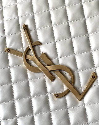 Bolso Tote YSL Blanco Acolchado