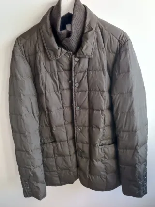 Abrigo acolchado de plumas, Mango hombre marrón