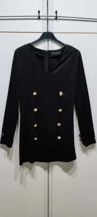 Top lungo donna nero taglia S