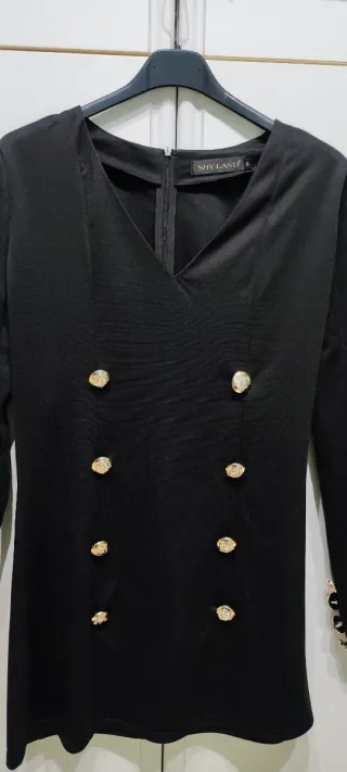 Top lungo donna nero taglia S