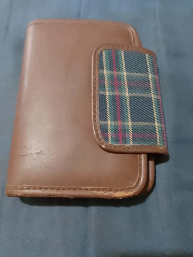 Porta agenda piccolo marrone con fantasia tartan