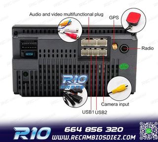 RADIO 9" GPS ANDROID 13 2DIN TÁCTIL BLUETOOTH USB SD