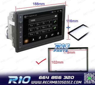 RADIO 9" GPS ANDROID 13 2DIN TÁCTIL BLUETOOTH USB SD