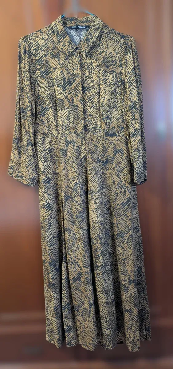 Vestido largo Zara estampado animal.