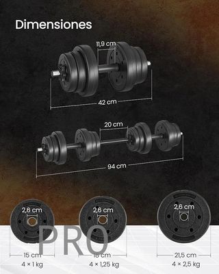 Juego de Mancuernas - SYL20HBK - SONGMICS
