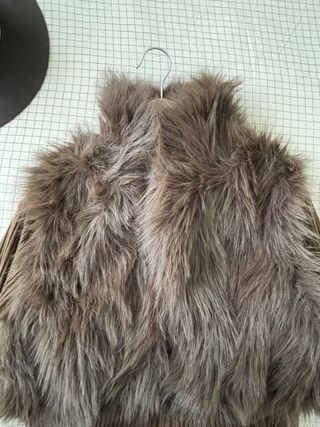 Chaqueta punto pelo sintético marrón