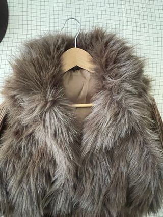 Chaqueta punto pelo sintético marrón