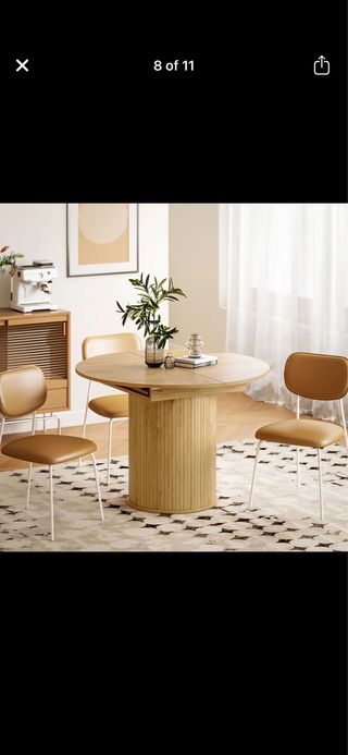 Mesa redonda extensible comedor madera