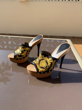 Zapatos Versace Tacon Cuña Nuevos