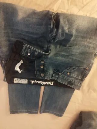 Pantalones Desigual grises y multicolor 