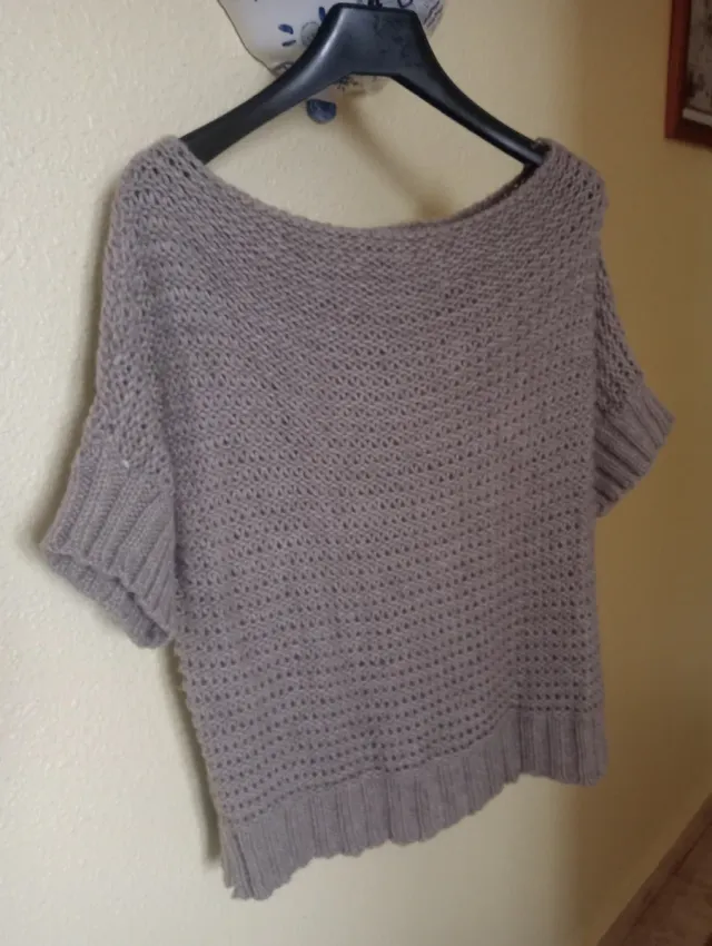 Jersey gris tejido manga corta