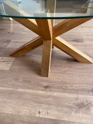 Mesa cristal 100x60cm madera