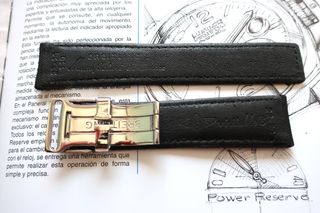 Cinturino in tela nera Breitling style 22mm