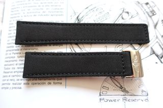 Cinturino in tela nera Breitling style 22mm