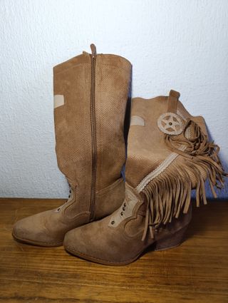 Botas Estilo Cowboy Marrones No 38