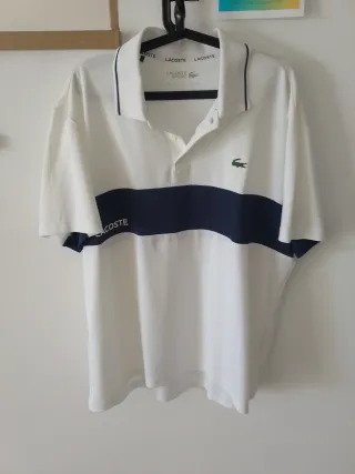 Polo Lacoste Blanco y Azul
